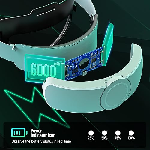 Miniatura 7 de Head Strap for Oculus Quest 2 Accessories with 6000mah Rechargeable Battery Pack, Okaycat Flip-Adjustable Elite Strap for Meta Quest 2 Balance and