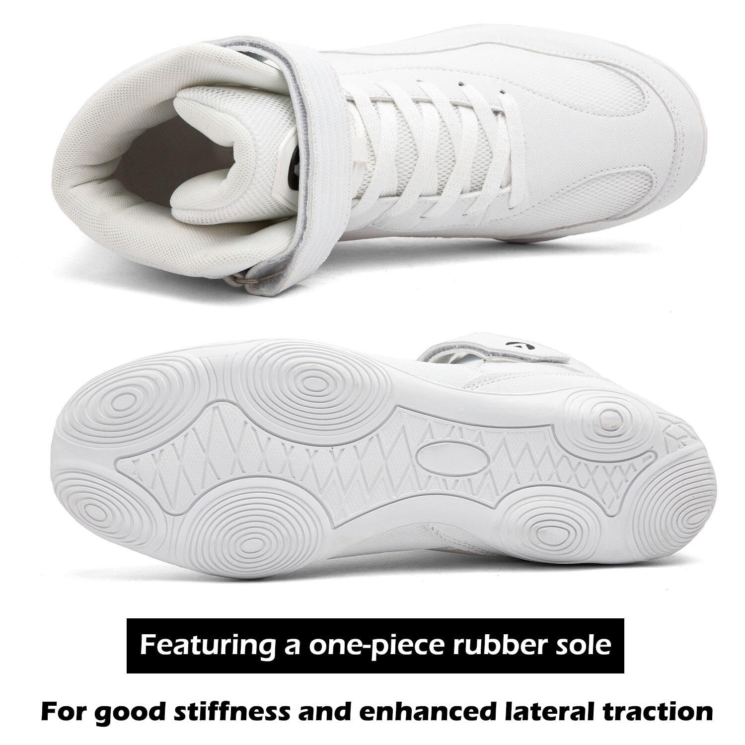 DimaiGlobal Scarpe da wrestling da uomo, scarpe da ginnastica da boxe, suola a goccia zero, scarpe da combattimento, taekwondo, karate, arti marziali, bianco, 42 EU