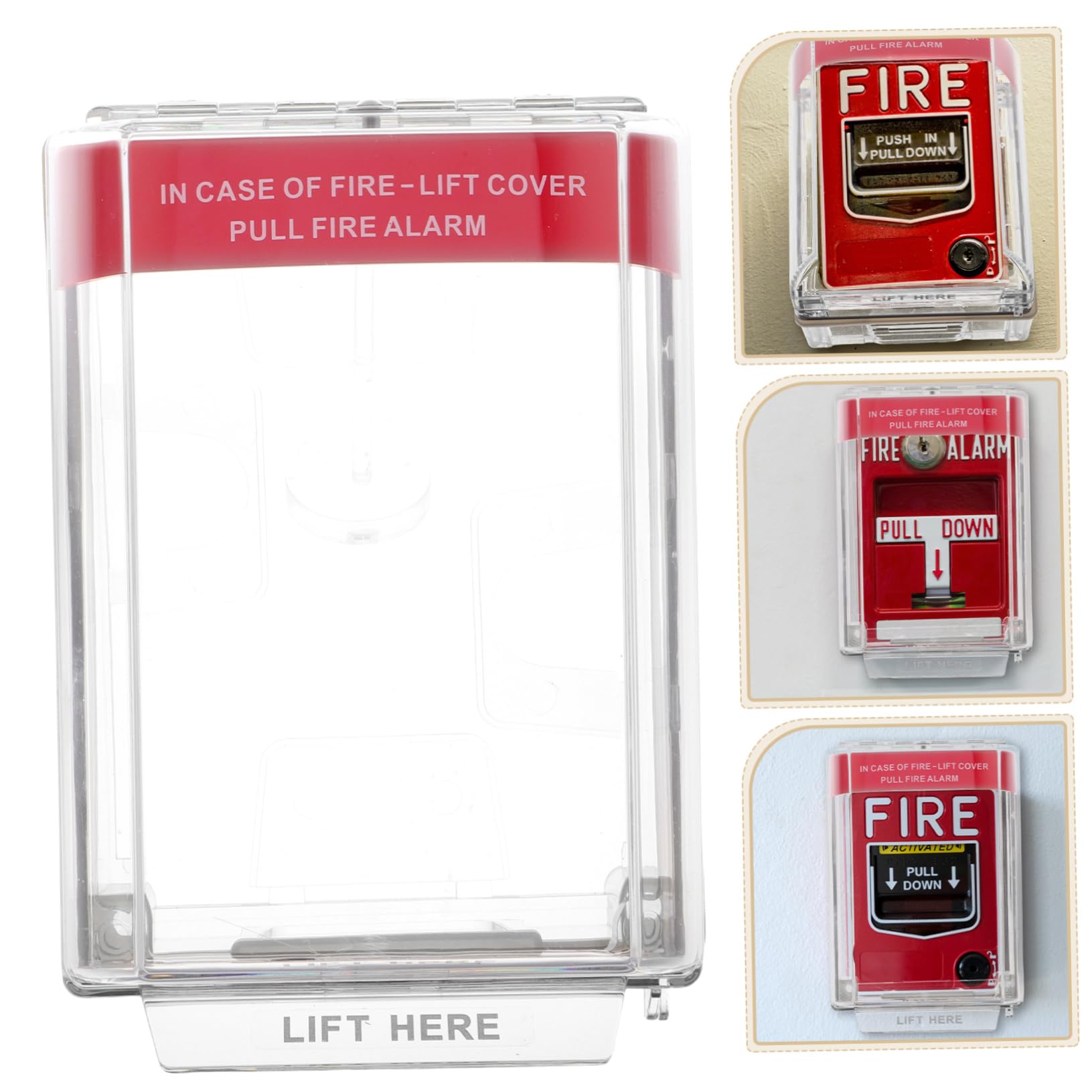 POPETPOP Interruptor para Punto de Llamada de Incendio Protector de Botón de Alarma Manual Cobertura Completa Fácil Instalación para Uso Interiores