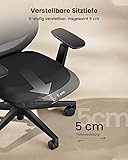 ProtoArc EC200 Chaise de Bureau Ergonomique pour la Maison, pivotante avec Appui-tête 3D réglable et Soutien Lombaire, Assise coulissante pour Plus de 8 Heures de Confort, Noire - 7