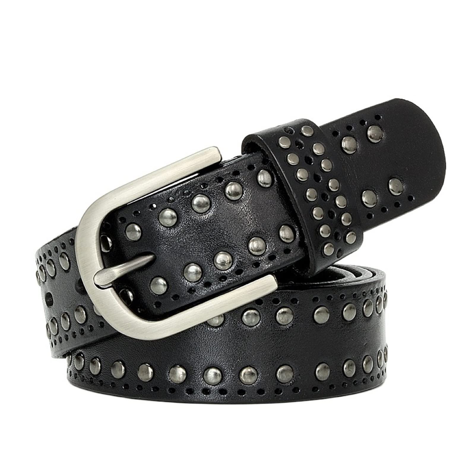 Basic leren riem voor dames in Groen