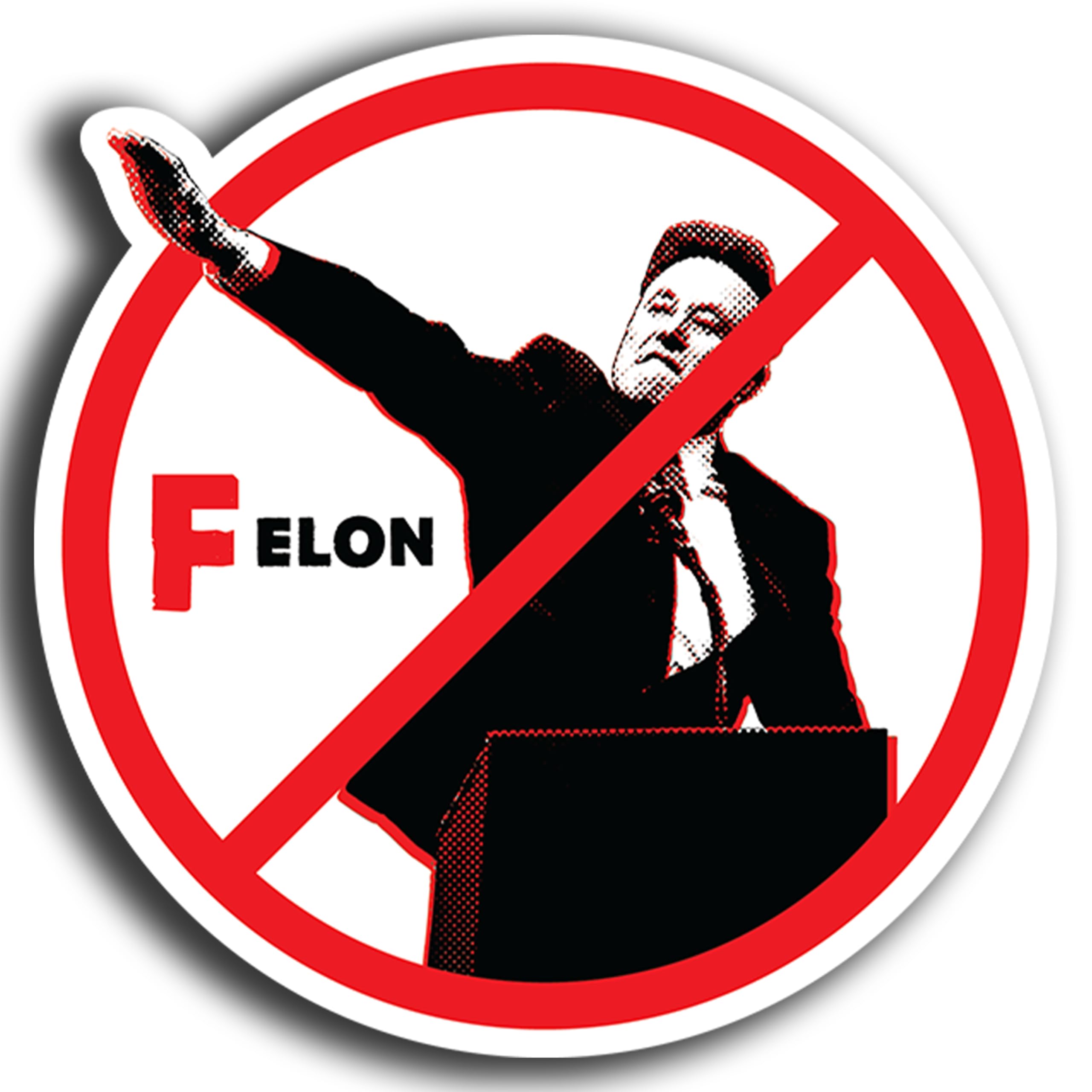 Autocollant Felon anti-Elon Musk en vinyle résistant pour pare-chocs et fenêtre