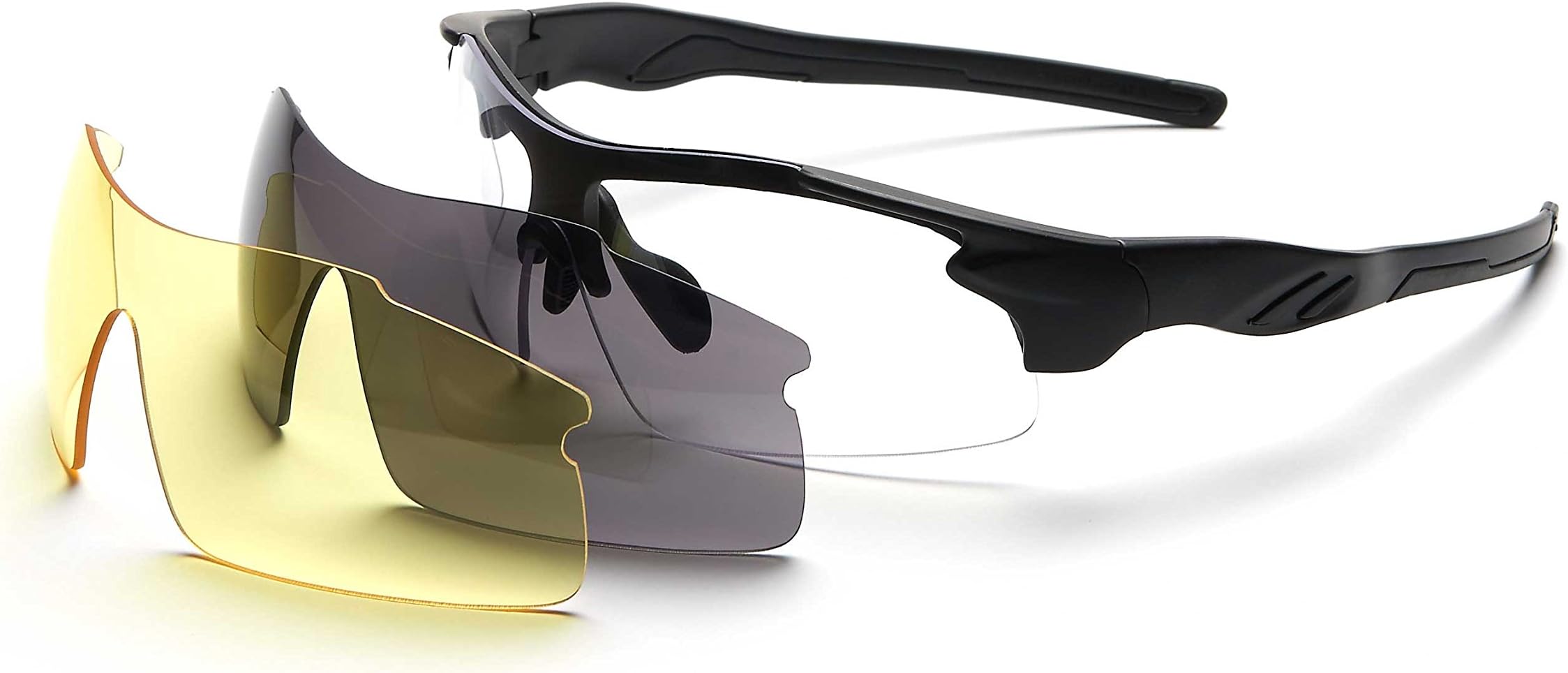 FWE Rayet Anti-Fog Hydrophobic Scratch Resistant Interchargeable Lenses Glasses Black