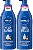NIVEA Nourishing Body Milk 400ml, Dry Skin, 48 Hour Moisturizing, Vitamin E, Almond Oil, X2 Pieces