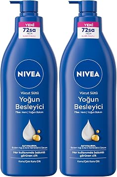 NIVEA Nourishing Body Milk 400ml, Dry Skin, 48 Hour Moisturizing, Vitamin E, Almond Oil, X2 Pieces