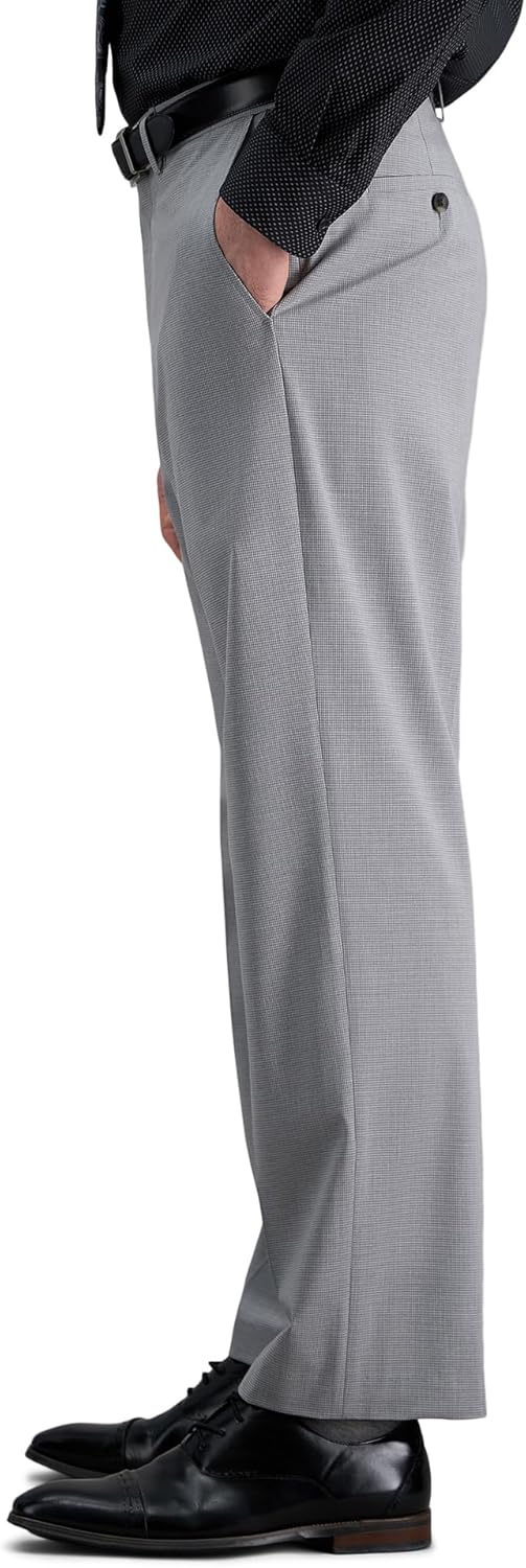Haggar Men's Classic Fit Flat Front Solid Stretch Dress Pant