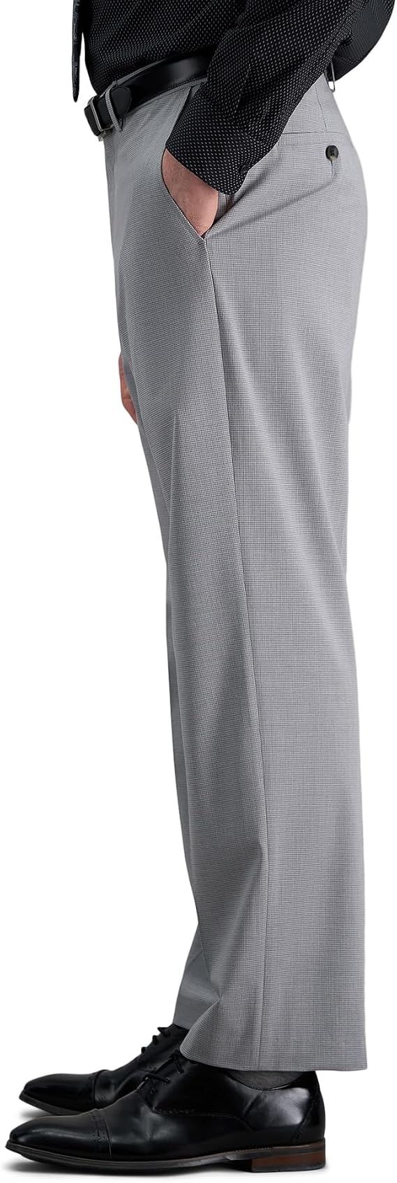 Haggar Men's Classic Fit Flat Front Solid Stretch Dress Pant