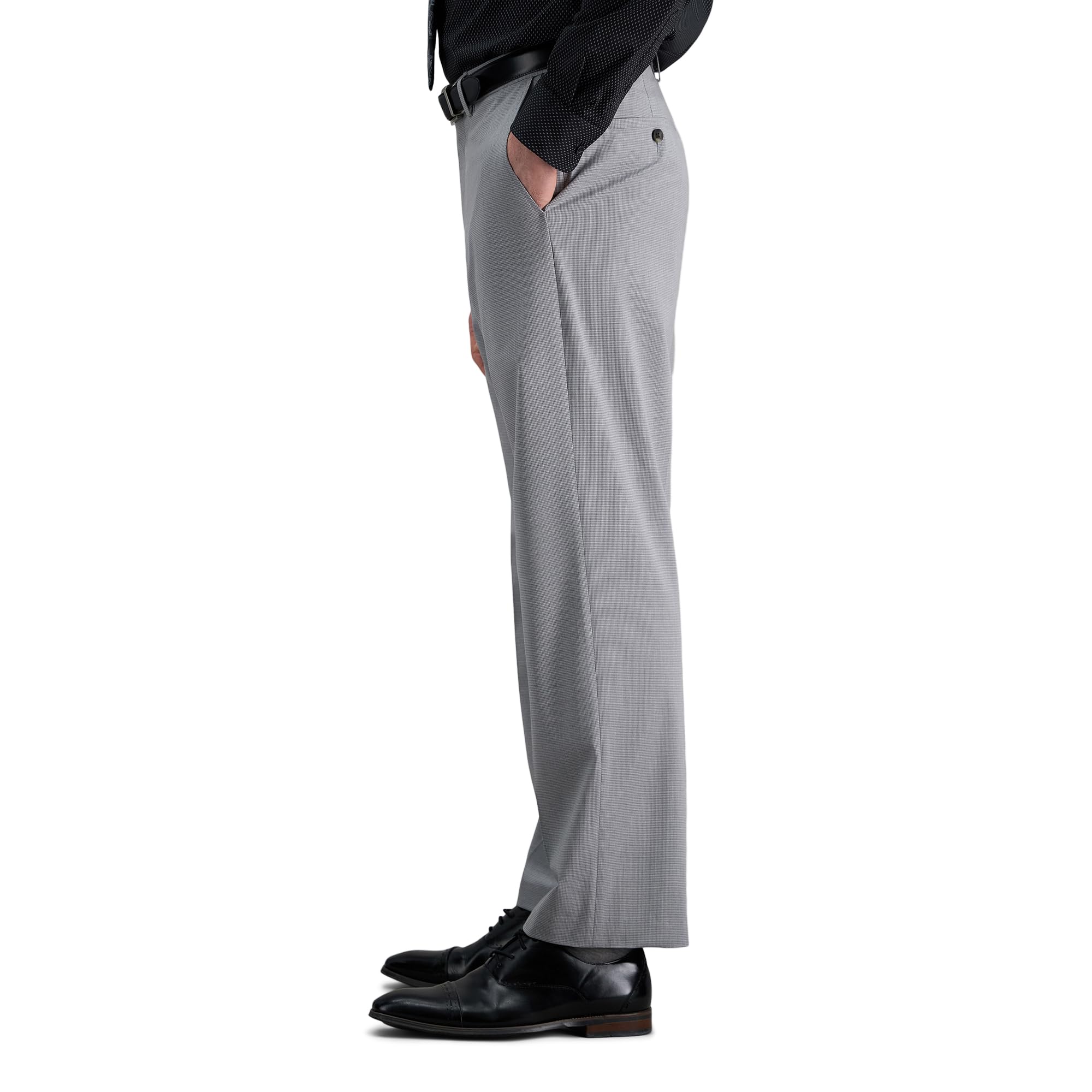 Haggar Classic Fit Flat Front Flex Waistband Stretch Dress Pant - Clásico Hombre
