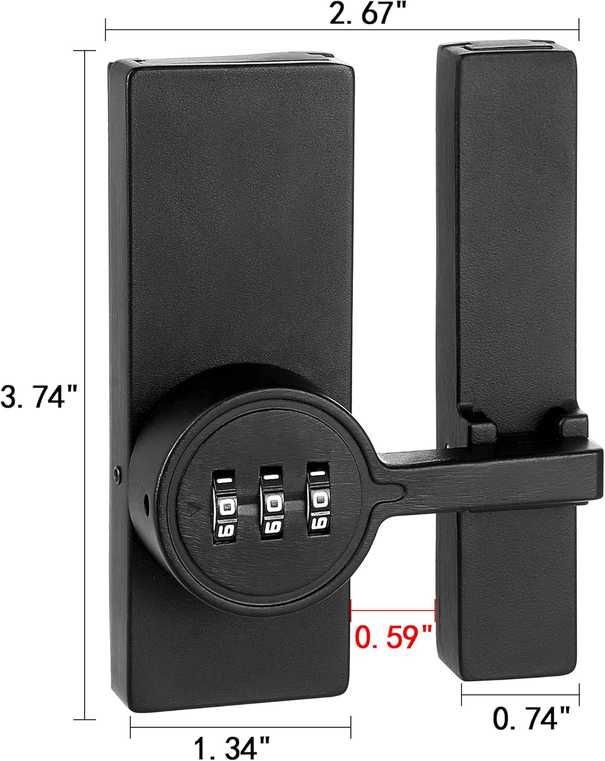 Black 180 Degree Barn Door Lock,Mechanical Password Lock,3 Digit Password Keyless,Flip Latch with Combination,Protect Privacy,for Bedrooms,garages,Cabinets,Windows,Garden,and Bathroom