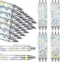 Vista 12 de Chuangdi 24 bolígrafos naranja para baby shower, bolígrafos retráctiles a granel, tinta negra con regalos para invitados, suministros escolares