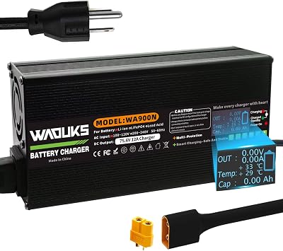75.6V 12A Li-ion Battery Charger Aluminum Case Used for 18S 66.6V Lithium Battery Smart Charger with Output XT60 Male Connector