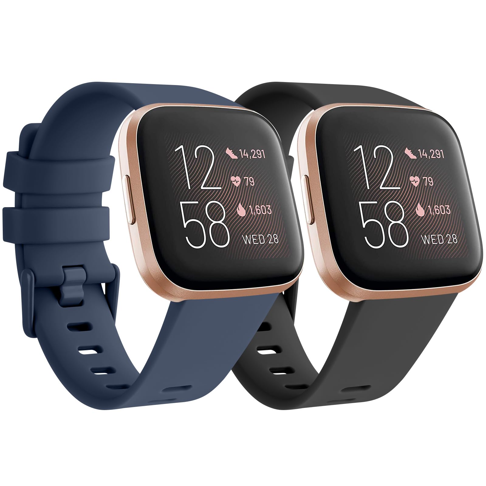 for Fitbit Versa Straps/Fitbit Versa 2 Straps/Fitbit Versa Lite Strap,Silicone Sport Replacement Straps Compatible with Fitbit Versa Lite/Fitbit Versa 2/Fitbit Versa for Women Men (Pack E, Small)