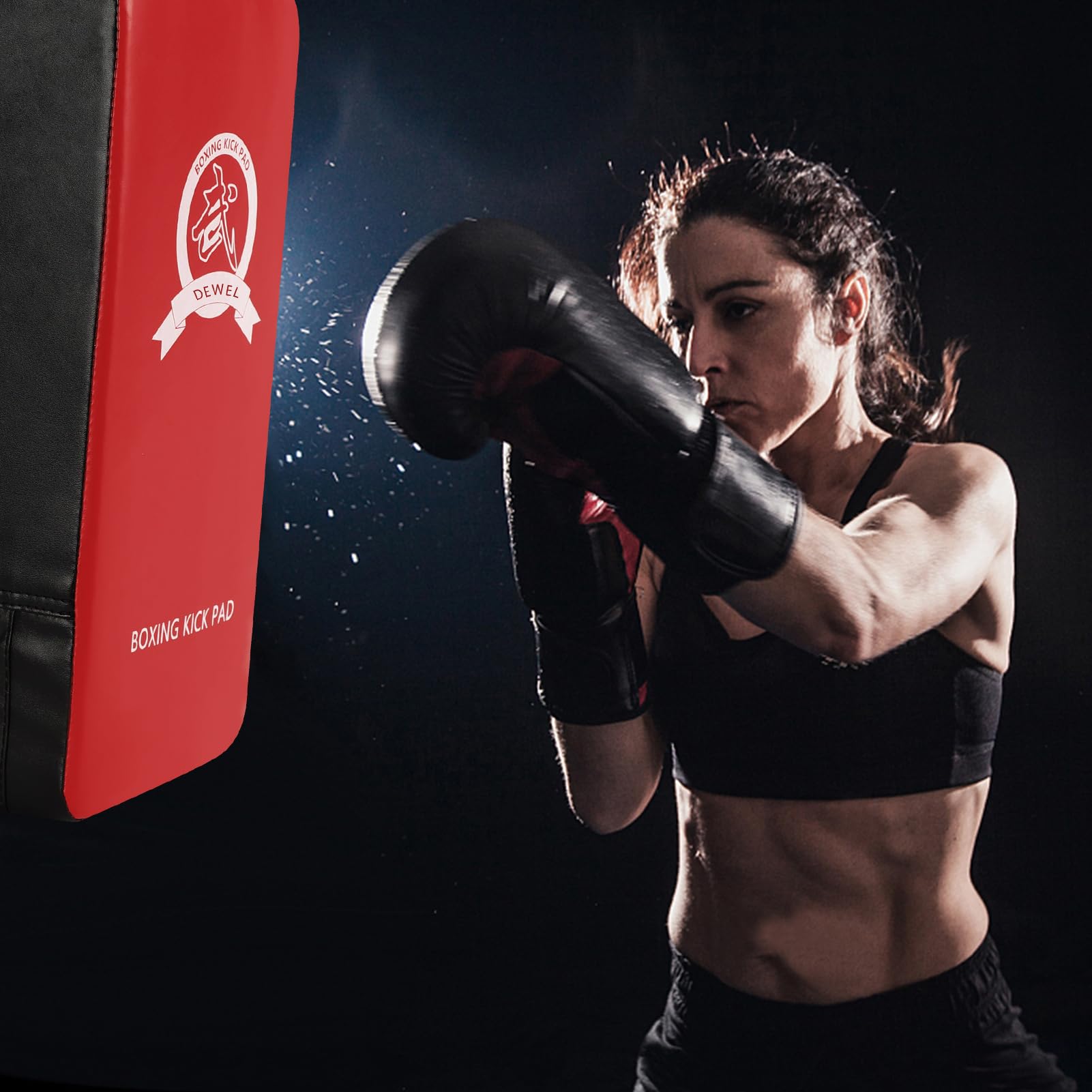 DEWEL Pad Boxe, 2 Guanti da Passata E 2 Striking Shield Colpitori per L'allenamento di Boxe In Muay Thai, Kickboxing, Karate, Arti Marziali, Ecc. (4 Pezzi）