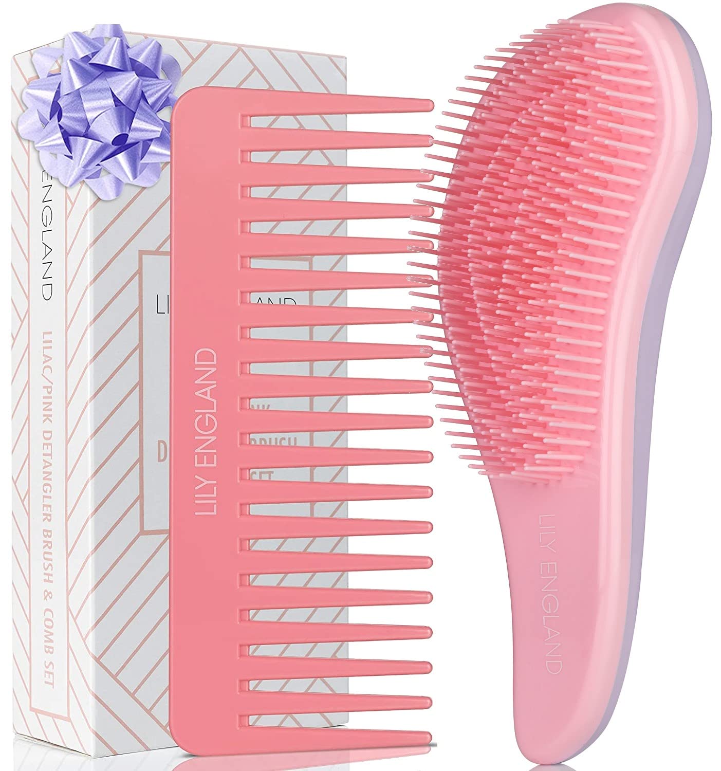 Detangler Brush and Wide Tooth Comb for Curly Hair