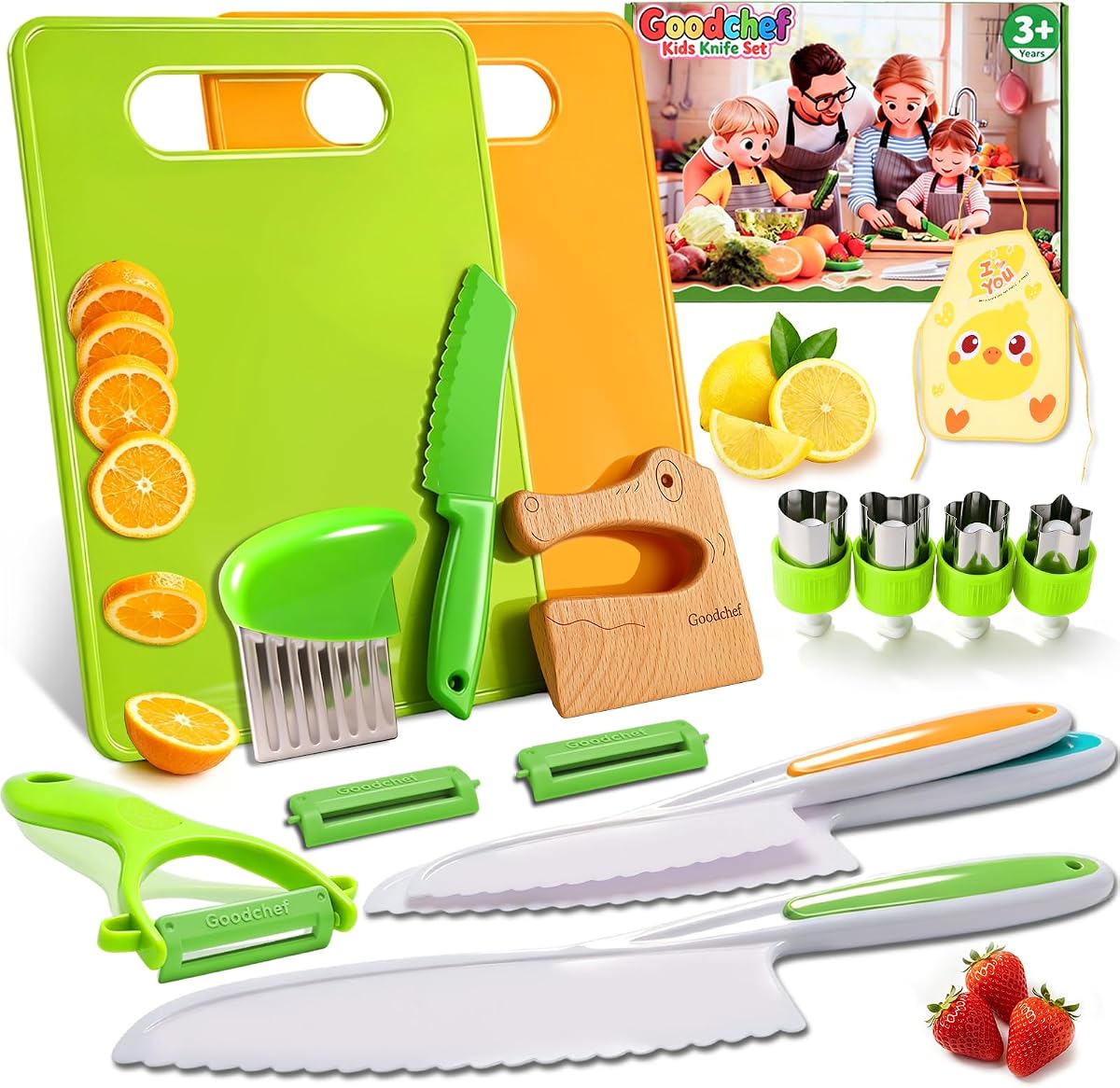 Goodche 16 Pieces Toddler Knife Set