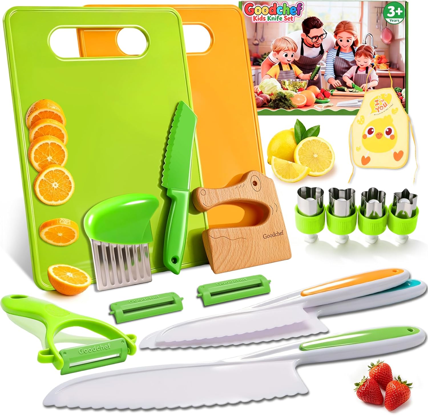 16 PCS Montessori Toddler Knife Set Kids Knife Set for Real Cooking