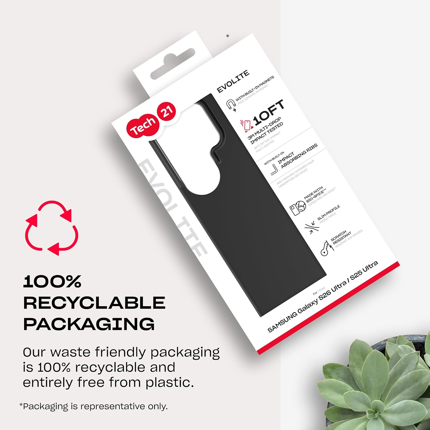 Tech21 Samsung Galaxy S26 Ultra Evolite with Magnet - Black