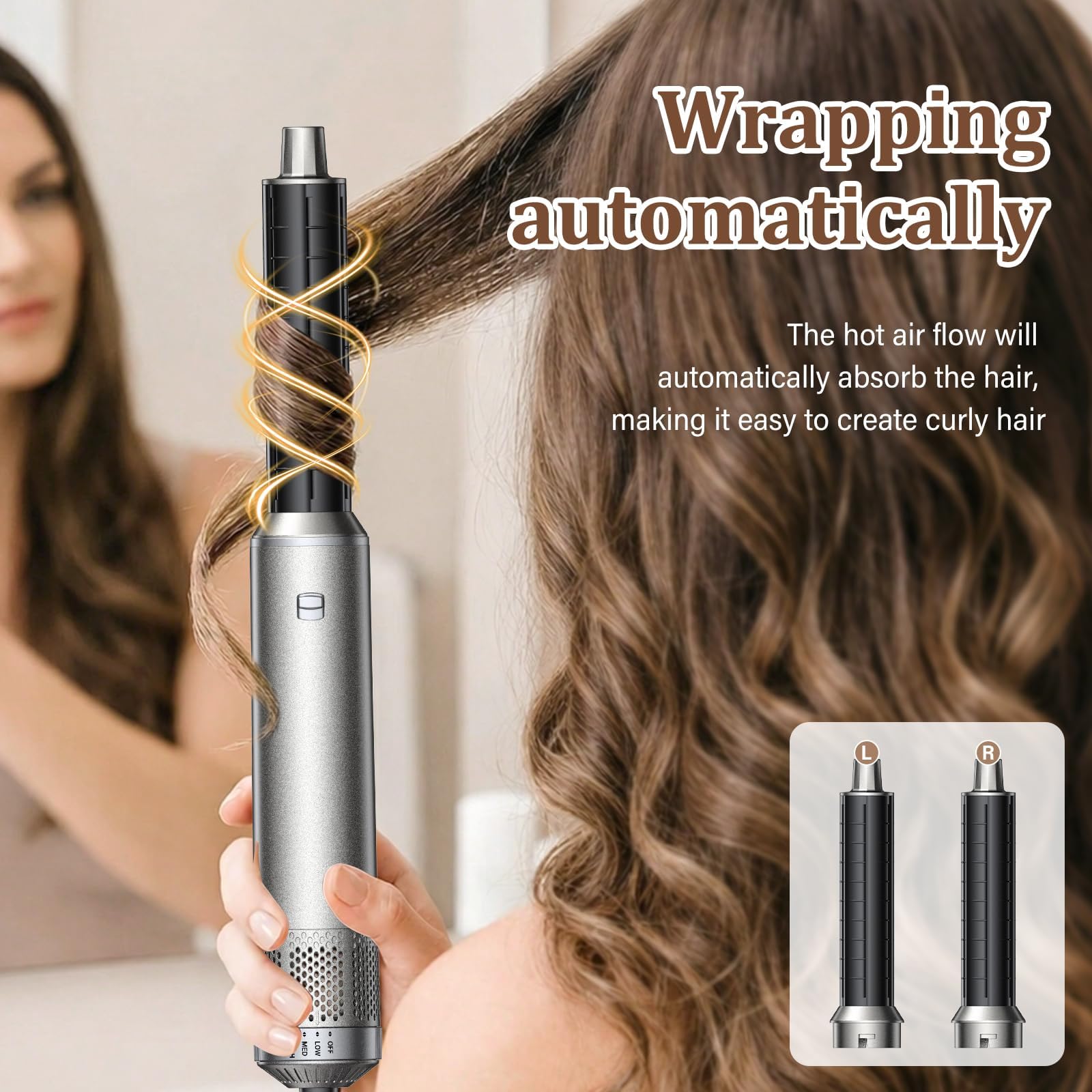 Styler per capelli 5 in 1, asciugacapelli agli ioni, multiuso, spazzola ad aria calda professionale, ferro arricciacapelli automatico, piastra per capelli, per styling, volumizzazione, arricciatura