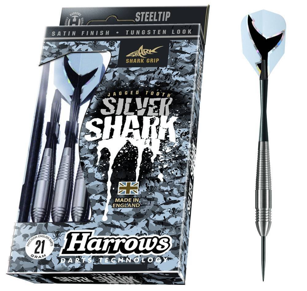 Harrows Silver Shark Steel Tip Dart Set, 21gm