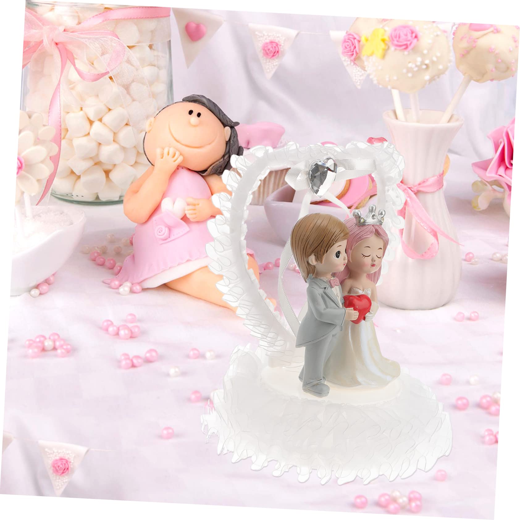SHOWERORO Hochzeit Paarfiguren Cartoon Ornament Hochzeitsfeier Schmuck Leicht Zu Reinigen Für Schlafzimmer Und Büros Jubiläen
