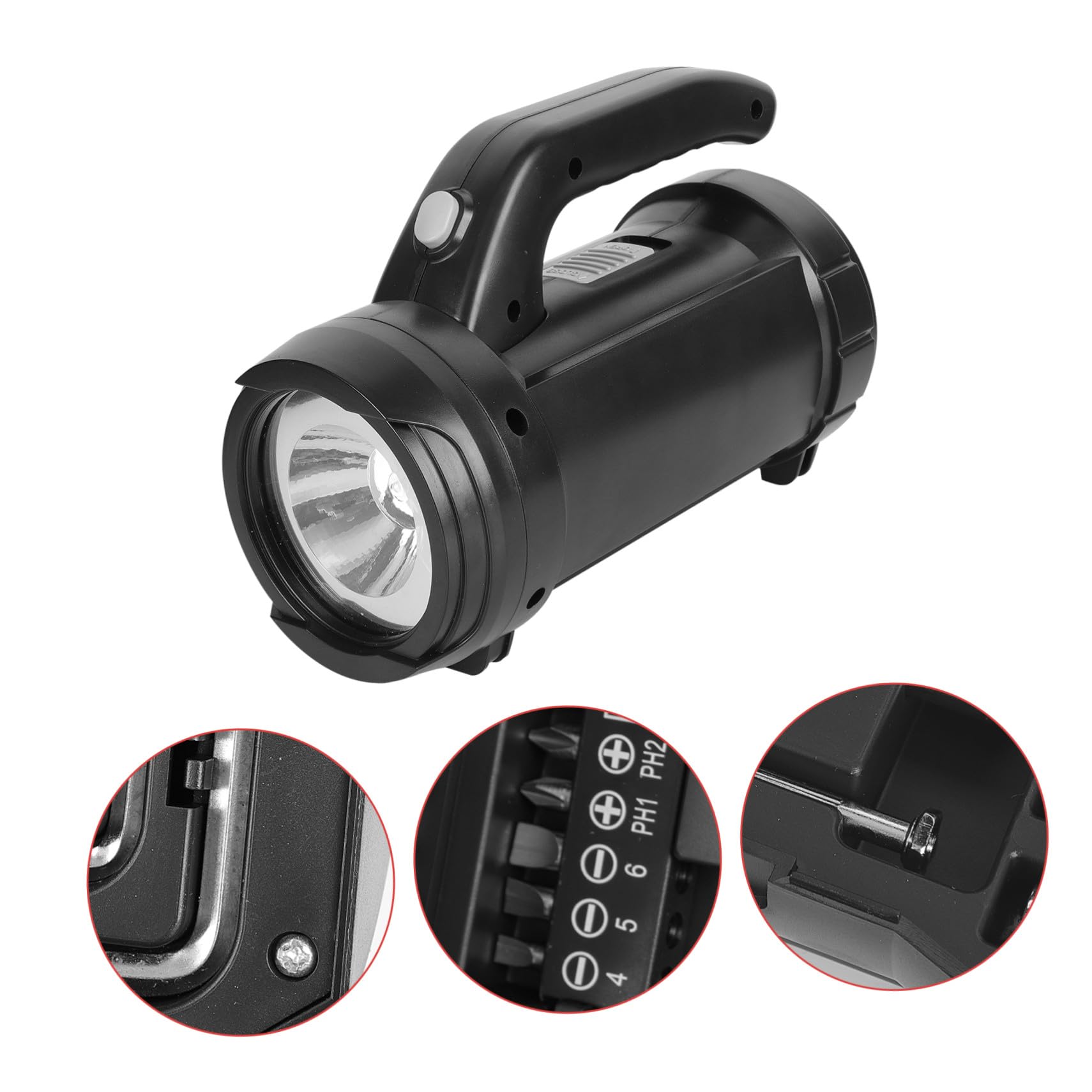 Lampe Torche D'extérieur Noire 1 Set avec Outils de Réparation pour Camping