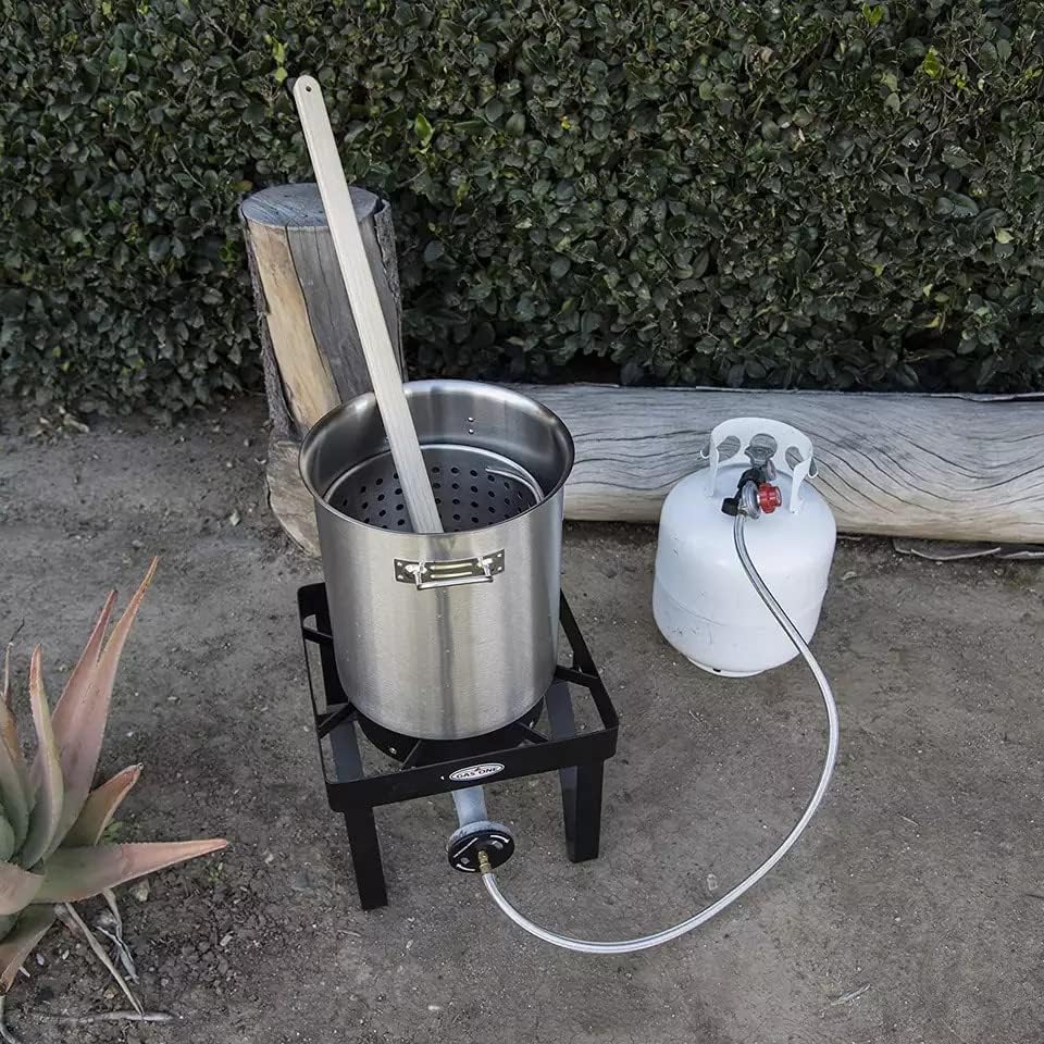 Miniatura 3 de Cuchara de paleta extra larga de 24 pulgadas y colador de araña de acero inoxidable de 16 pulgadas, paleta grande para remover madera para cocinar,