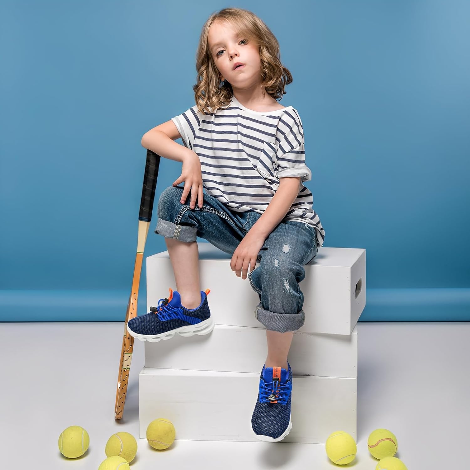 HSQ Boys Girls Tennis Shoes Kids Breathable Sneakers Ultra-Light Athletic Running Shoes for Toddler/Little Kid/Big Kid - Image 2