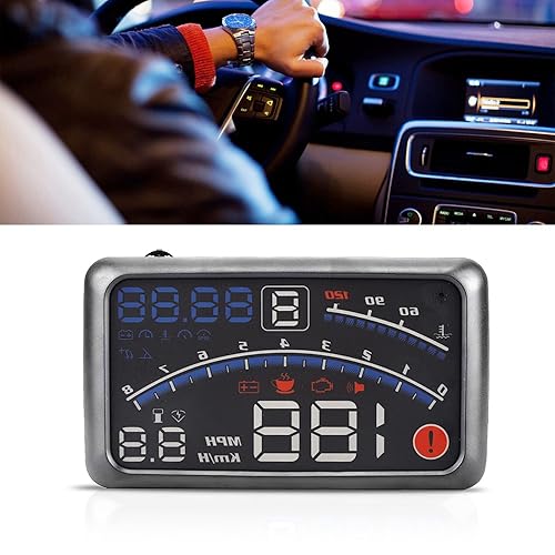 Miniatura 7 de Pantalla frontal HUD para automóvil, pantalla HUD OBD2 universal de 5.5 pulgadas, pantalla HUD para navegación del automóvil 4 MPH sobre velocidad