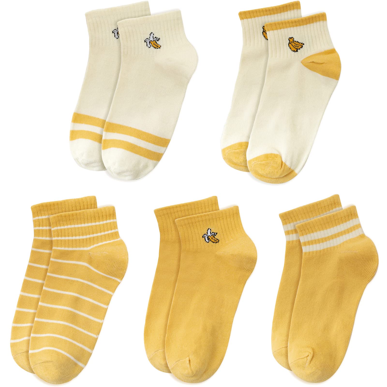 Glamorstar Women Socks Cotton No Show Low Cut Socks Ankle Sock 5 Pack