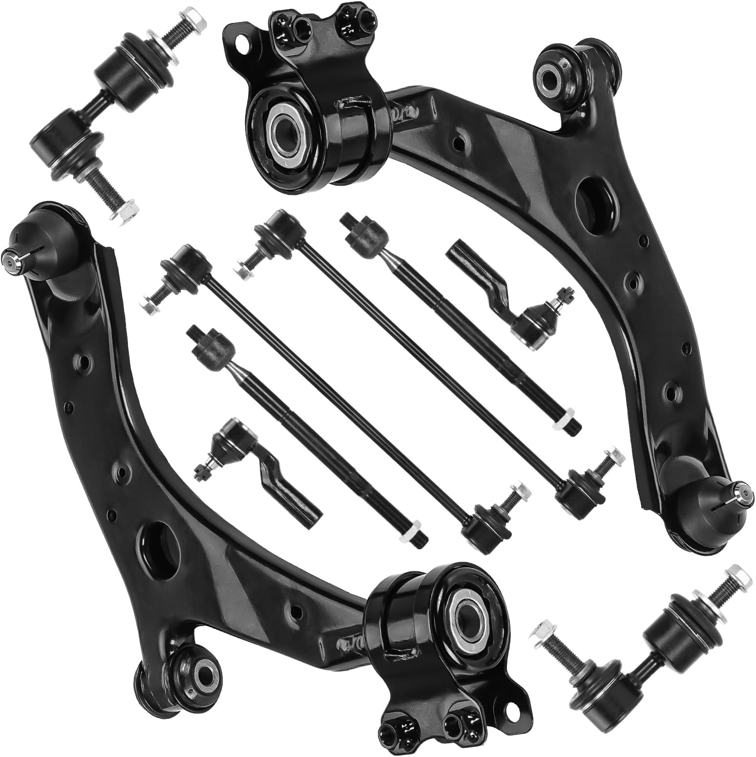 Front Lower Control Arms w/Ball Joints, Sway Bar End Links, Tie Rods Ends Suspension Kit for 2004-2009, 2009 Sport, 2006-2017 Mazda 5 (10PCs)