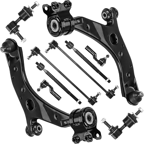 Brazos de control delanteros inferiores con rótulas, eslabones de extremo de barra estabilizadora, kit de suspensión de extremos de barras de