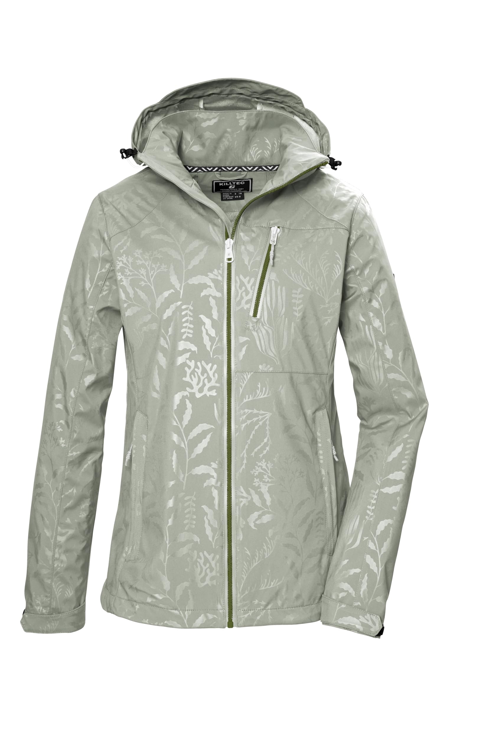 Killtec Damen Kos 122 Wmn Sftshll Jckt Floral Softshelljacke/Outdoorjacke mit abzippbarer Kapuze