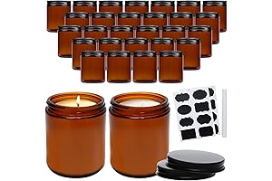 QAPPDA Amber Glass Jars: Multipurpose Storage and Candle Making Utility