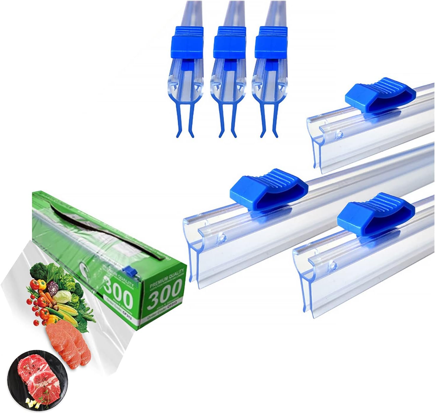 6pcs Plastic Film Cutter Reusable Foil Slide Cutters SelfAdhesive Two