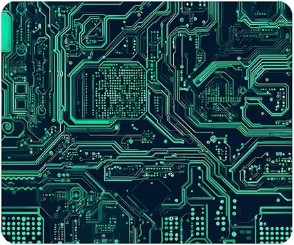 Gaming Mouse Pad Circuit Board Electronic Computer Hardware Technology Motherboard Digital Chip Tech Science Integrated Non-Slip Rubber Mouse Pad for Computers, Laptop 9.5 Inch x 7.9 Inch