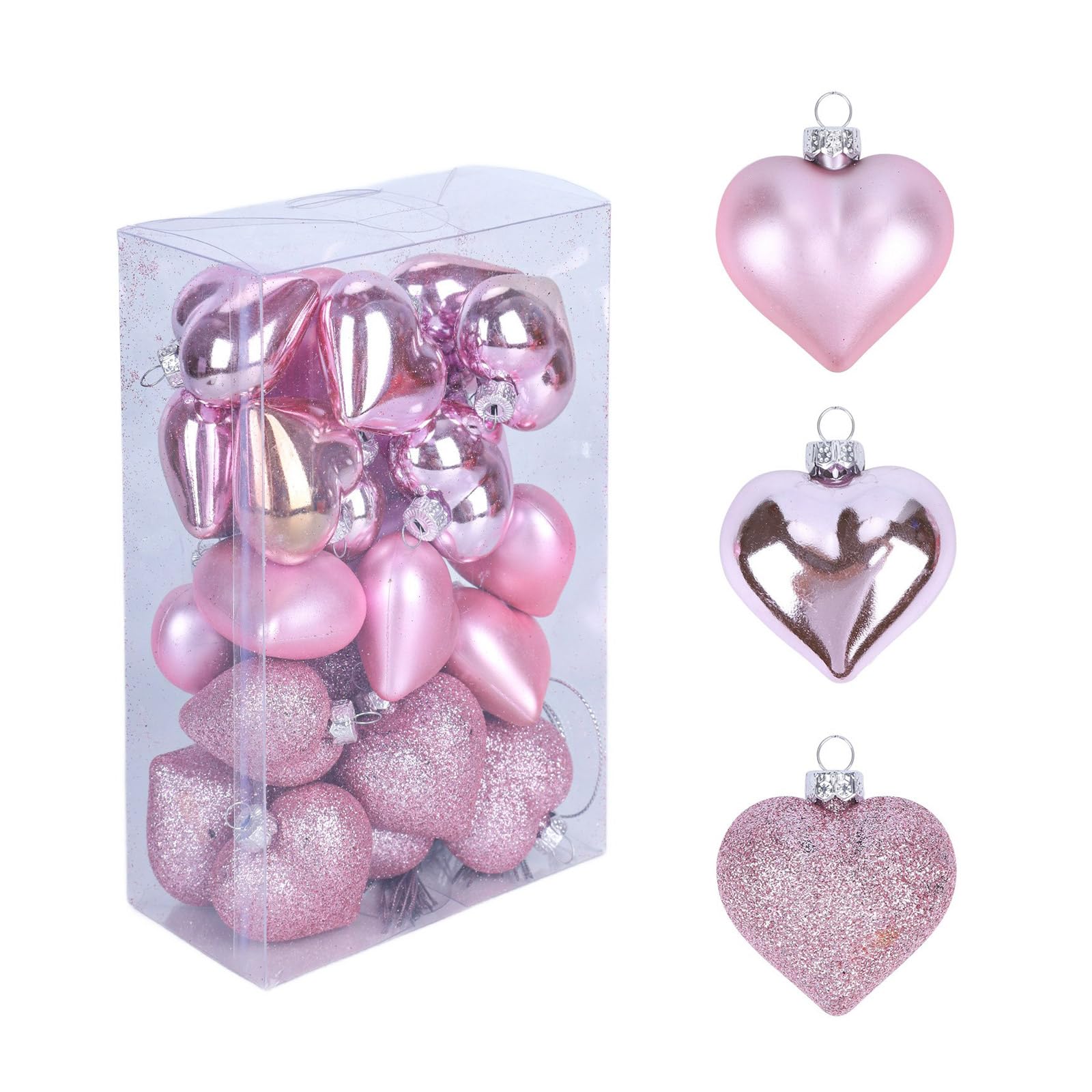 hogtnd Heart Shape Christmas Tree Decorations Hanging Ornament for Baubles Heart Shape for Wedding Party Heart Ornament for Christmas Tree