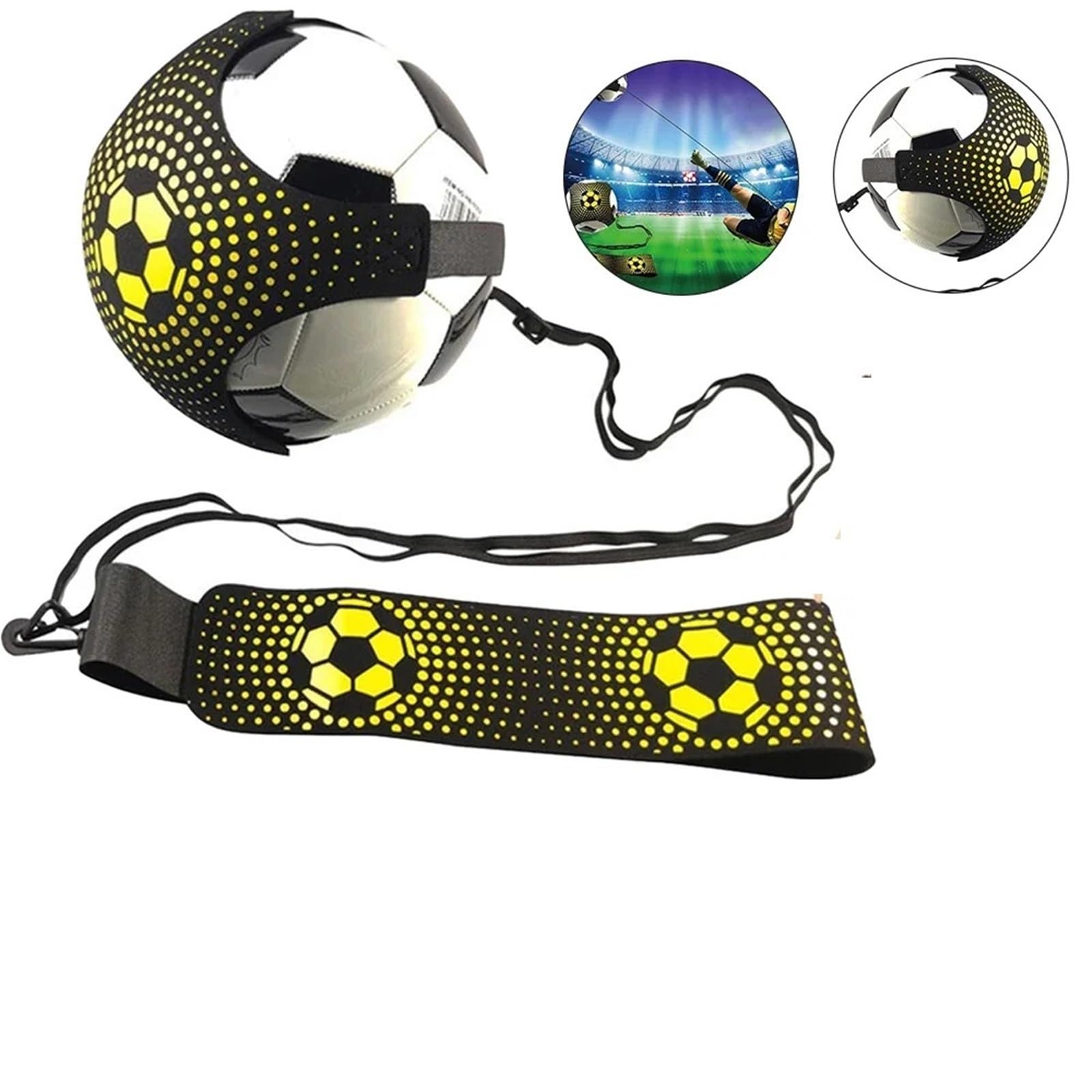 2PCS Football Ball Belt Adjustable Soccer Training Elastic Band Auxiliary Circling Kick Trainer Aid para Adultos
