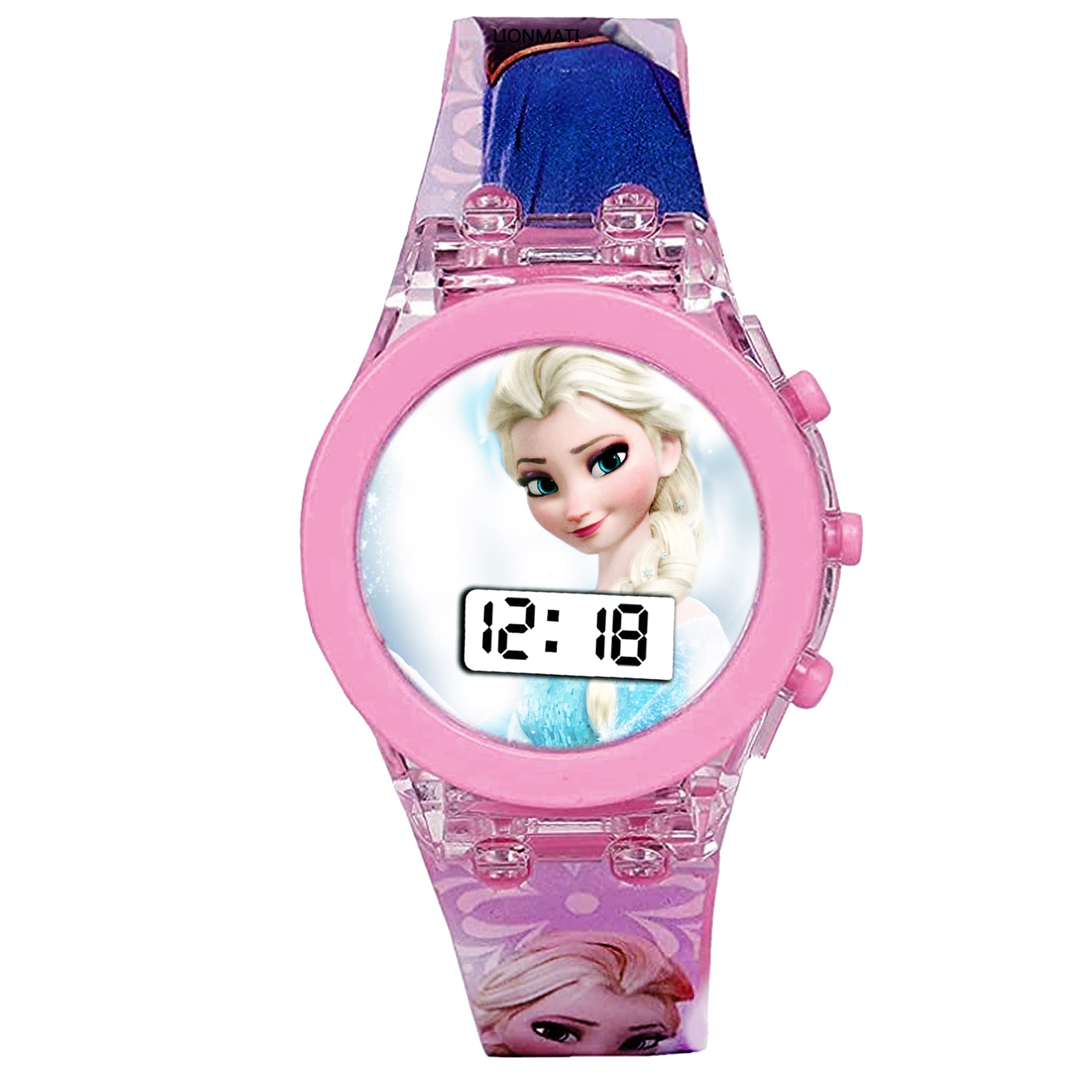 Lionmati Frozen Elsa LOL Surprise Kids 3D Light Glowing Soft Multicolor Straps and Round Dial Digital Watch - Age 3 to 7 Year, Pink (B09SLWH7CX) Amazon Price History, Amazon Price Tracker
