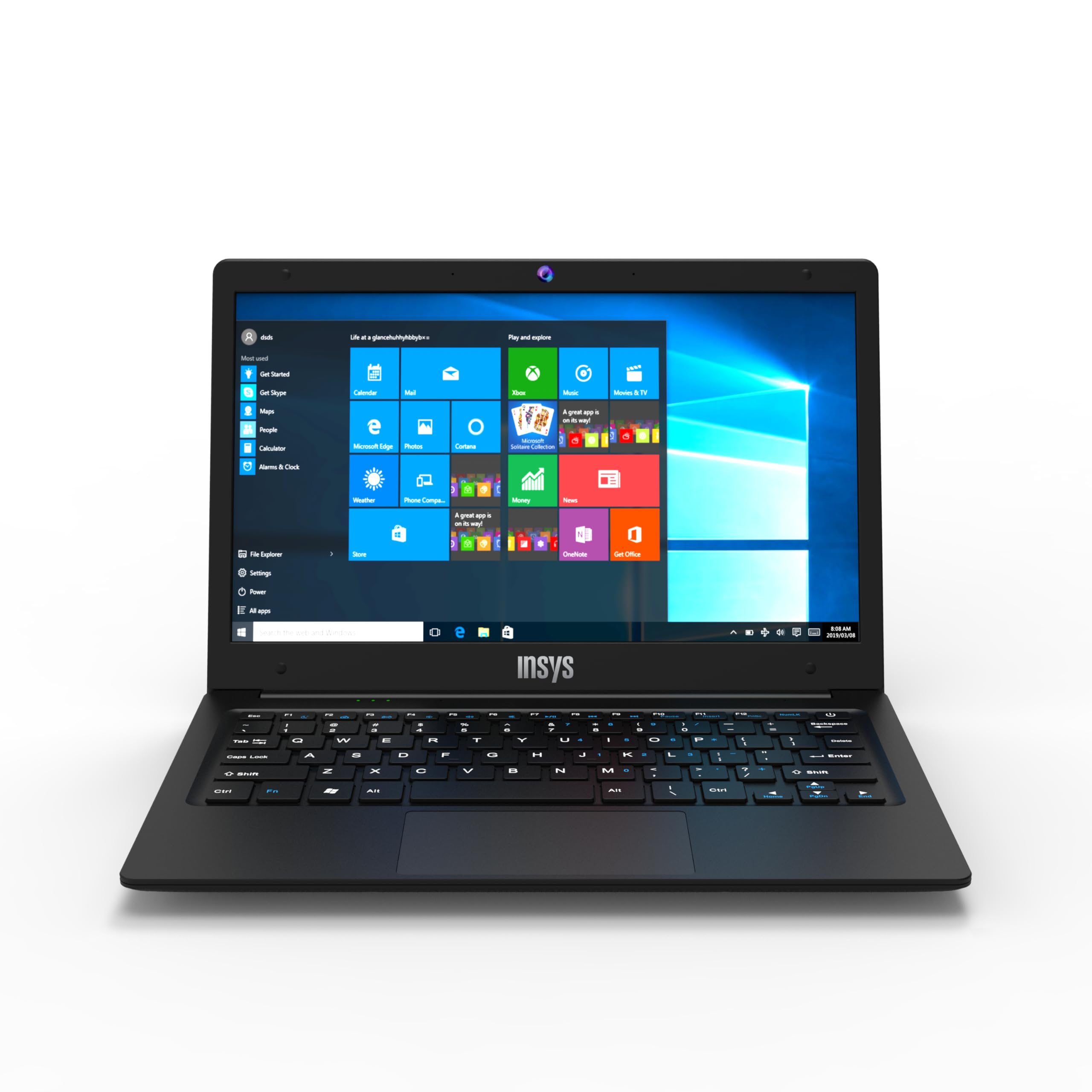 12-inch Laptop, Celeron N4020C, 4GB RAM, 256GB storage, Windows 11, Black