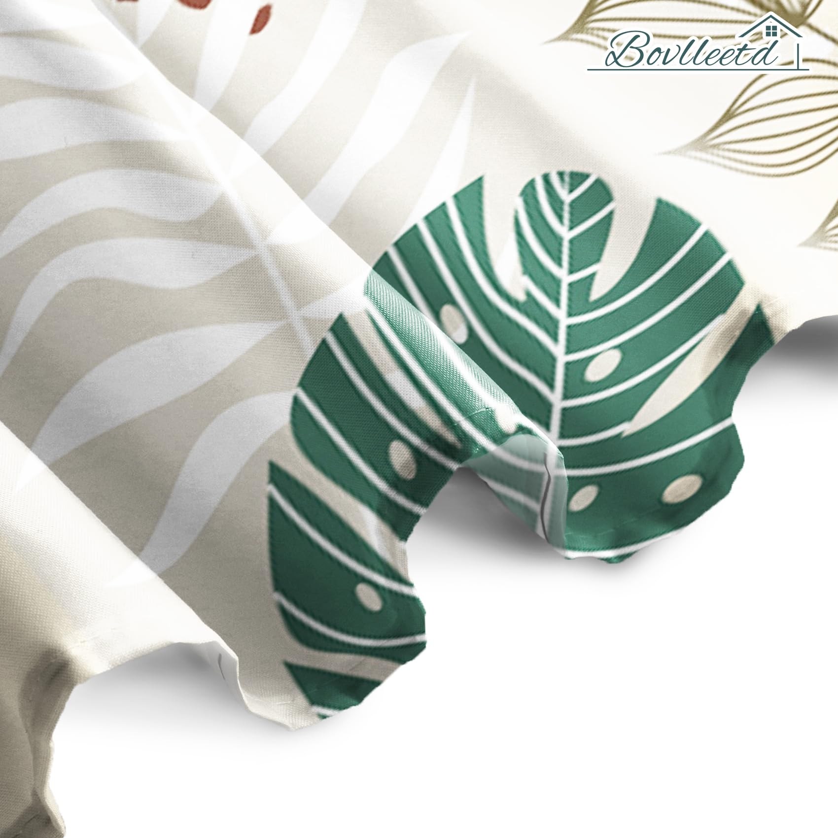 BOODII Tenda Da Doccia Extra Lunga Nera Con Foglie Di Eucalipto, Set 3-in-1 Con Fodera E Ganci, Decorazione Bagno Botanica Impermeabile, 182x213 Cm.