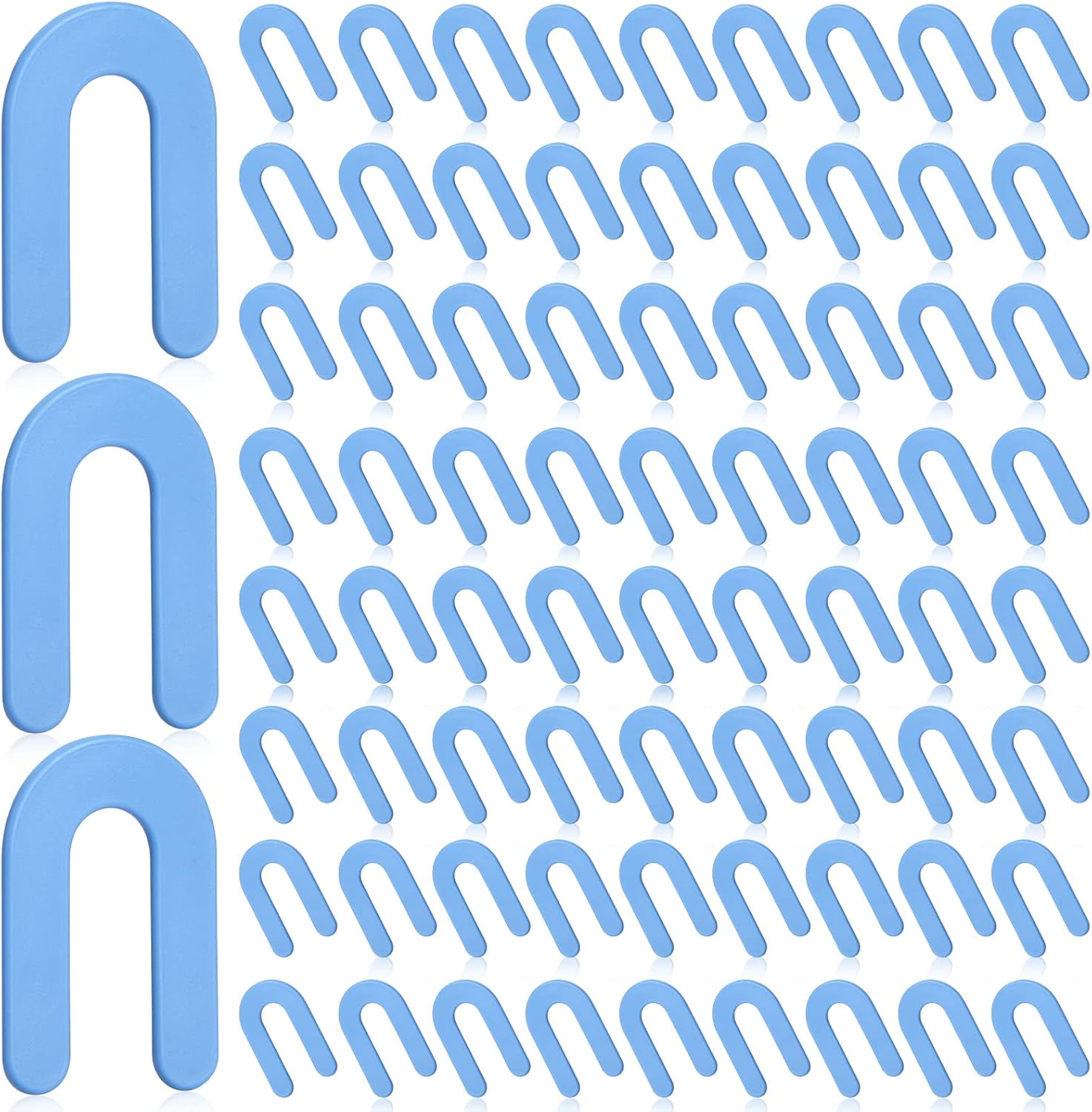 Yookeer 500pcs 1/16 Inch Tile Leveling Spacers - Reusable Horseshoe Shims for Marble, Granite, Porcelain & Large Tiles, Blue