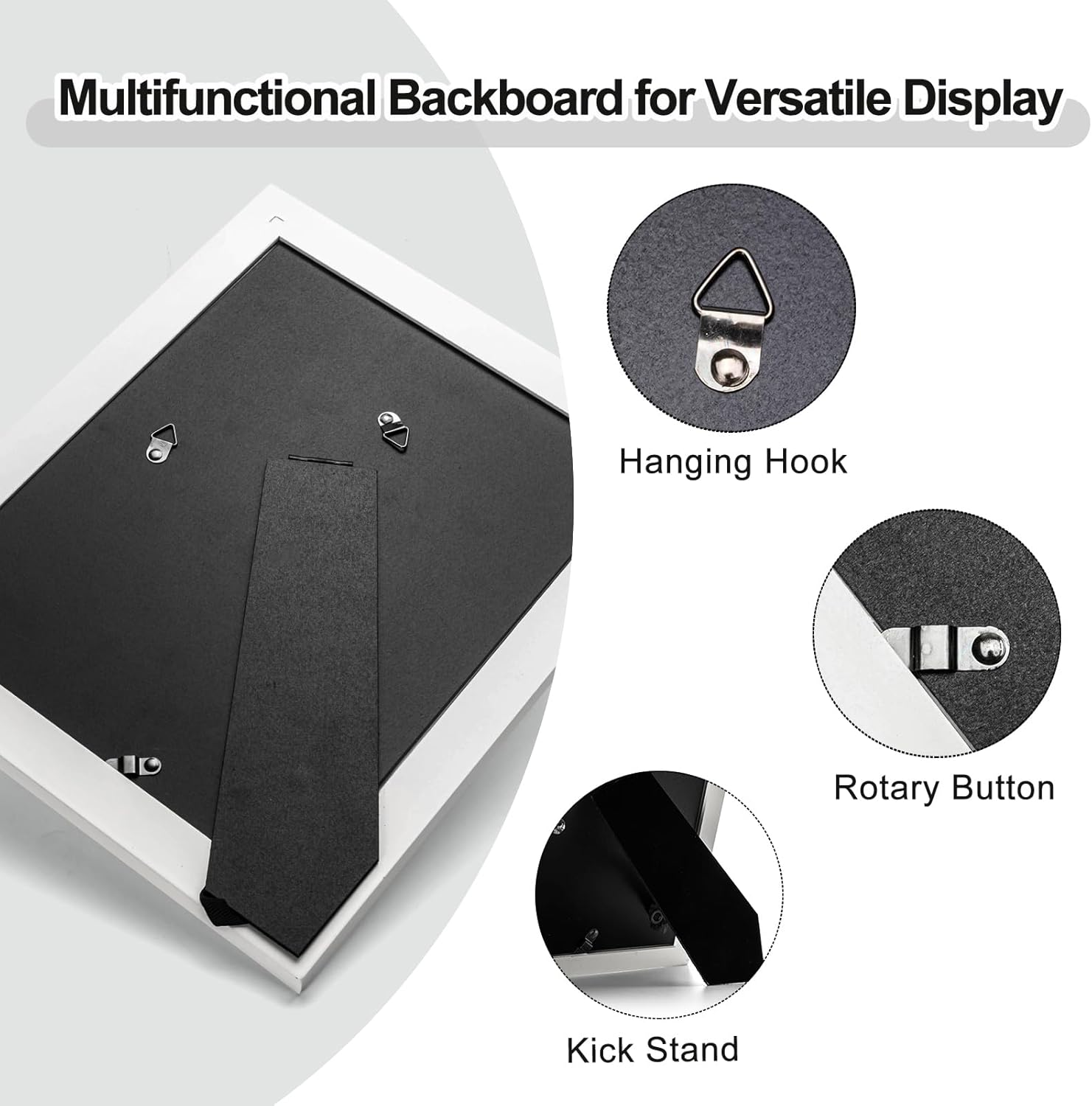 8x10 White Picture Frame, Gold Trim Border, Solid Wood with Real Glass, Display 8x10 Photos Matted to 5x7, Vertical and Horizontal Desk Tabletop or Wall Hanging