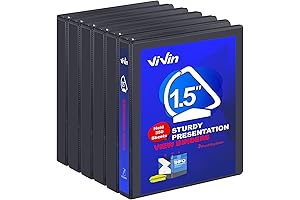 ViVin 1.5 Inch D Ring Binders for Durability