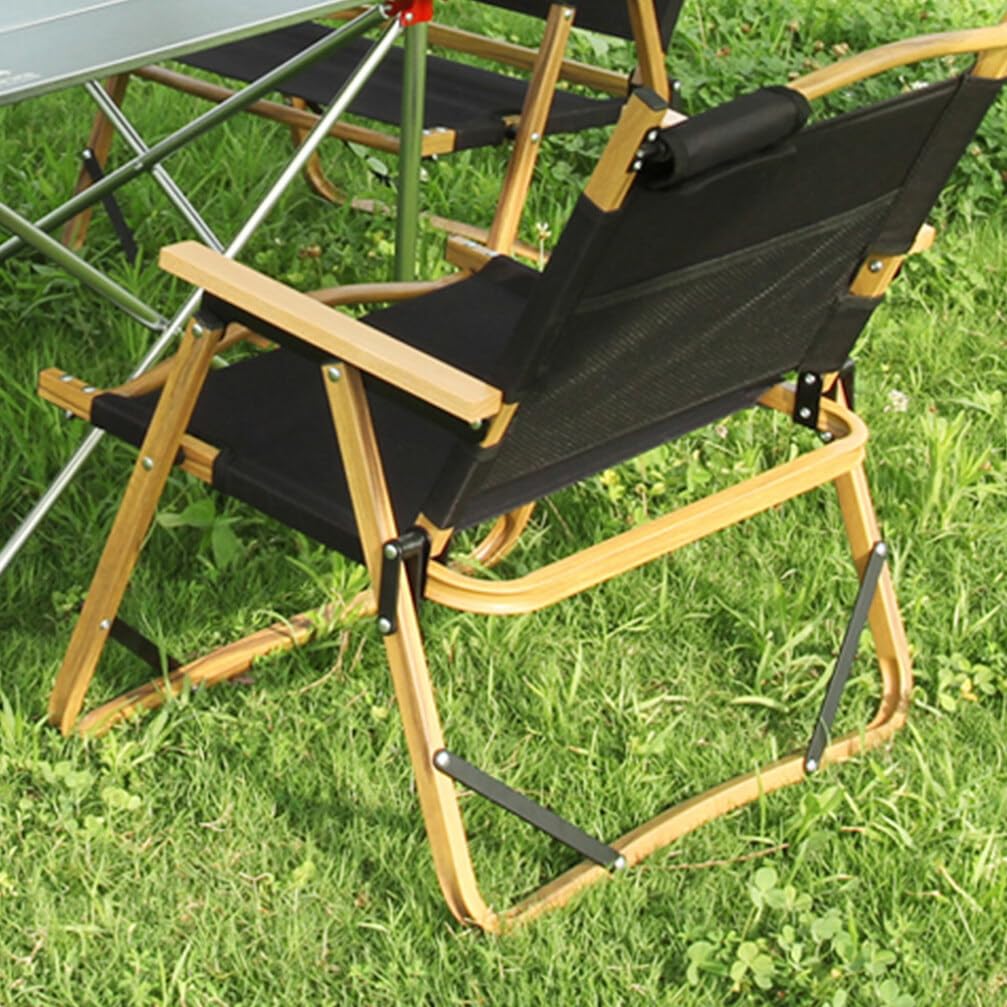 Cabilock Directors Chair Replacement Canvas 2 Sets Fabric Seat Cover Foldable Directors Chair Cover with Wood Stick Black