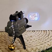 Vista 4 de Modelo de proyector de película retro en miniatura con trípode, película de estilo vintage de resina artesanal, mini accesorios de película