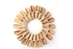Sansheng Small Wooden Spoons for Bath Salts and Jars (12-Pack, 3 Inches Long)