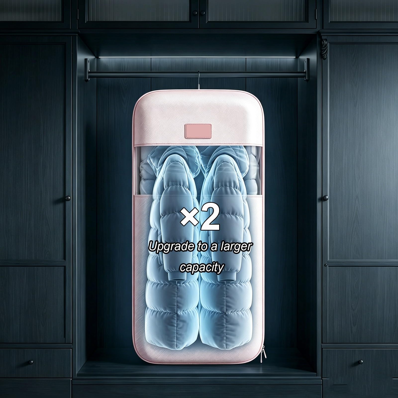 Lote de 2 Funda Abrigos Armario, Fundas Abrigos de Compresión para Chaquetas de Plumón, Ideales para Guardar el Armario y Prendas de Valor(57 * 15 * 130cm/22 * 6 * 51in)