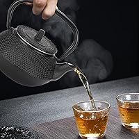 Vista 4 de Tetera japonesa de hierro fundido Tetsubin, tetera con colador para estufa, hervidor de té seguro para hervir té de agua caliente, regalos del día