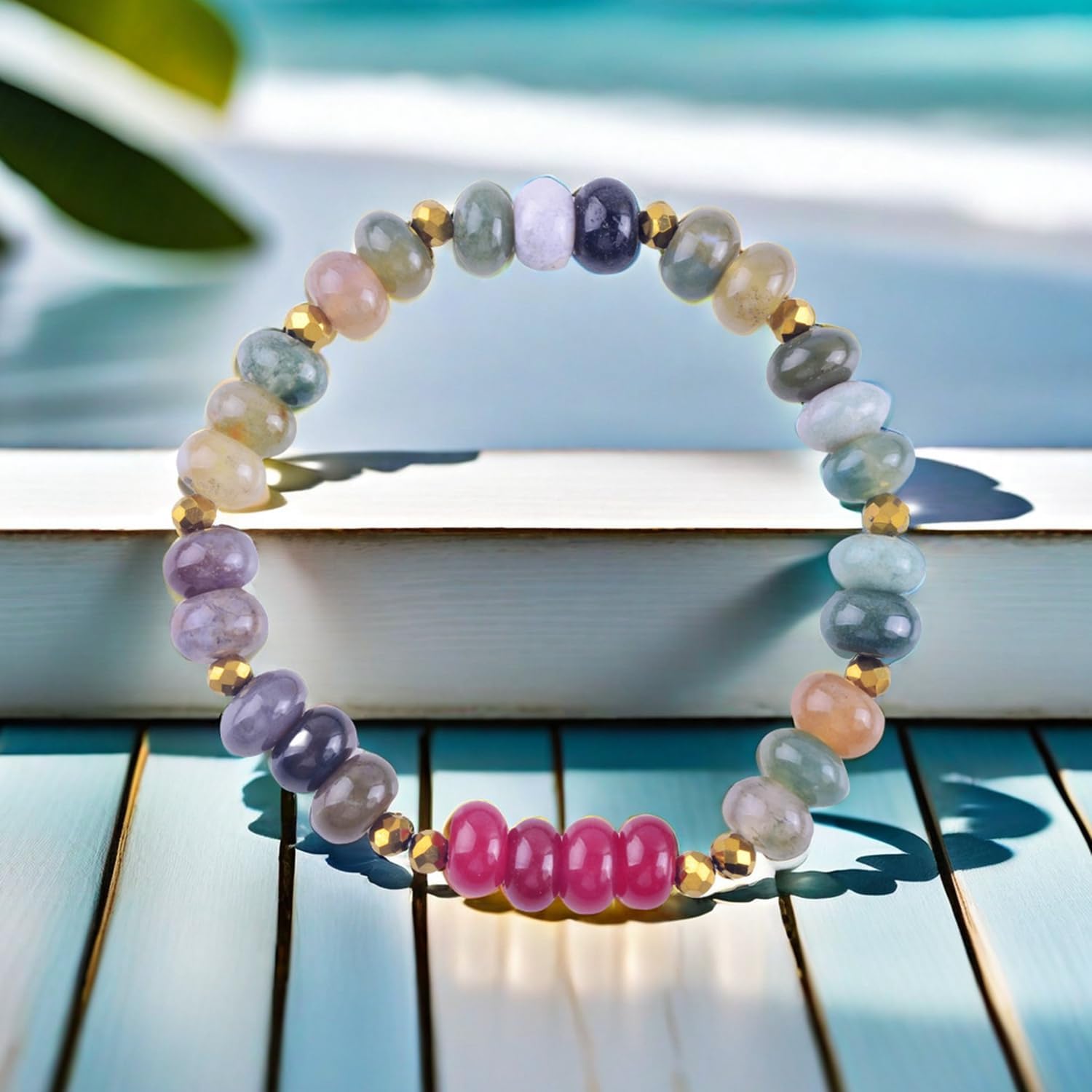 Rondelle Beads for Jewelry Making 5x8mm Natural Stone Beads 1 Strand 15.5inch Lentil Spacer Beads Rondelle Gemstone Bead Semi-Precious Stone Bead for Bracelet Necklace Crafts Mix Colors - Image 7