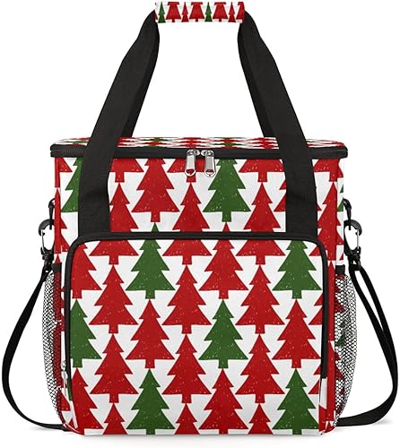 Bolsa de almacenamiento para cafetera de árbol de Navidad, color rojo y verde, compatible con Keurig K-Mini o K-Mini Plus, estuche para cafeteras de
